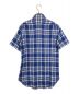 BEAMS F (ビームスエフ) ワイドカラーリネンチェックシャツ ブルー サイズ:S：4000円