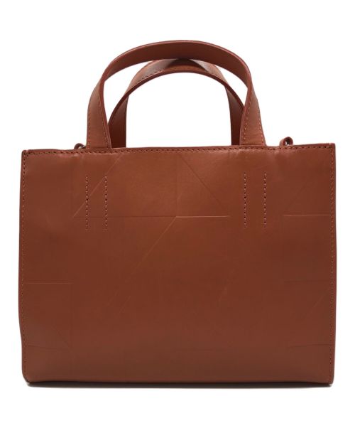 ECCO（エコー）ECCO (エコー) シグネチャーラインミニハンドバッグ ブラウンの古着・服飾アイテム