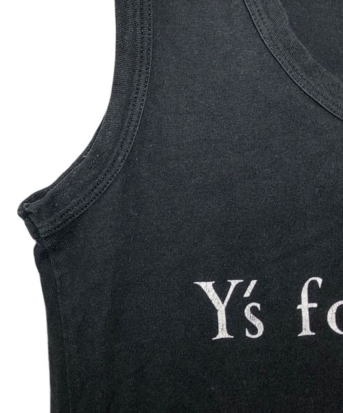 Y's for living（ワイズフォーリビング）Y's for living (ワイズフォーリビング) ロゴプリントノースリーブワンピース ブラック サイズ:表記無しの古着・服飾アイテム