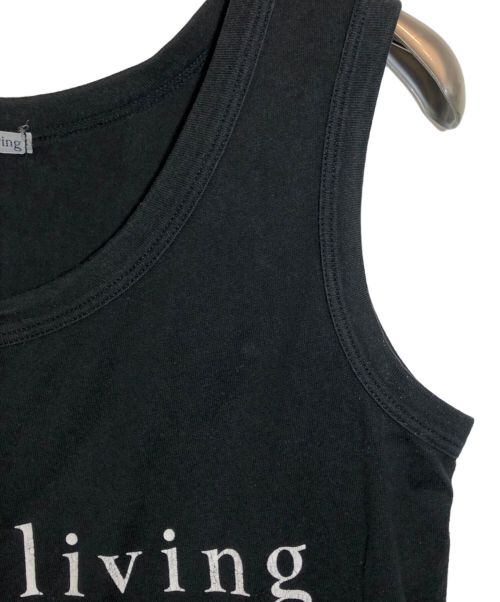 Y's for living（ワイズフォーリビング）Y's for living (ワイズフォーリビング) ロゴプリントノースリーブワンピース ブラック サイズ:表記無しの古着・服飾アイテム