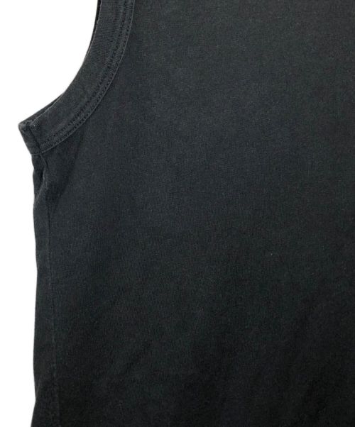 Y's for living（ワイズフォーリビング）Y's for living (ワイズフォーリビング) ロゴプリントノースリーブワンピース ブラック サイズ:表記無しの古着・服飾アイテム