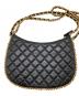 中古・古着 CHANEL (シャネル) ラージホーボーバッグ ブラック×ゴールド：550000円