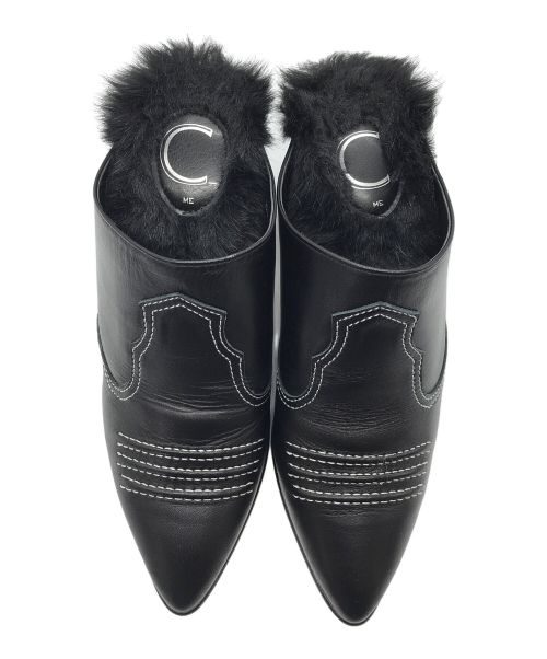 c me（シー ミー）c me (シー ミー) ミュール ブラック サイズ:39の古着・服飾アイテム