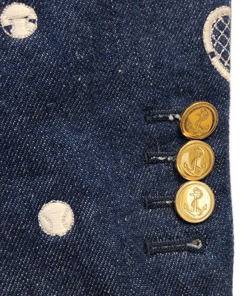 Thom Browne（トムブラウン）Thom Browne (トムブラウン) 刺繍デニムテーラードジャケット インディゴ サイズ:SIZE 3の古着・服飾アイテム