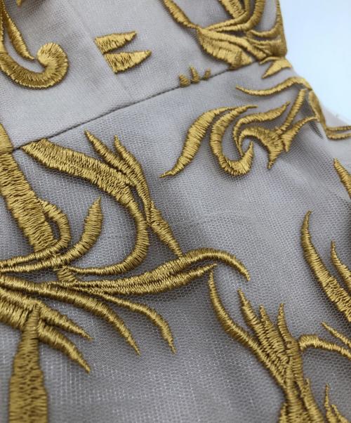 Diagram GRACE CONTINENTAL（ダイアグラム グレースコンチネンタル）Diagram GRACE CONTINENTAL (ダイアグラム グレースコンチネンタル) フェザーチュールノースリーブワンピース イエロー サイズ:SIZE 34の古着・服飾アイテム