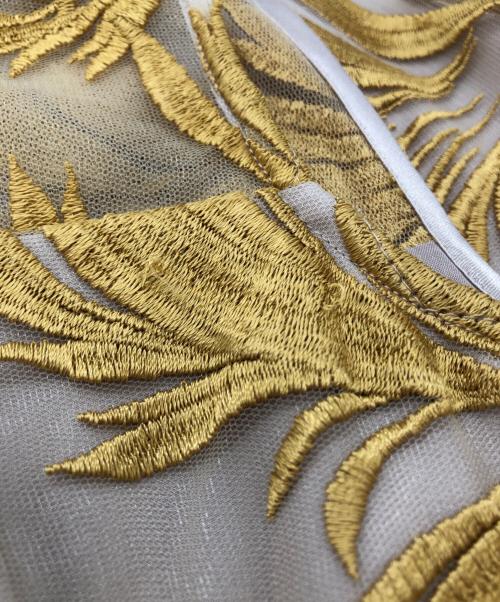 Diagram GRACE CONTINENTAL（ダイアグラム グレースコンチネンタル）Diagram GRACE CONTINENTAL (ダイアグラム グレースコンチネンタル) フェザーチュールノースリーブワンピース イエロー サイズ:SIZE 34の古着・服飾アイテム