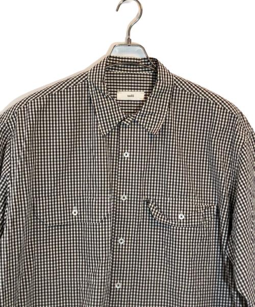 unifil（アンフィル）unifil (アンフィル) チェックシャツ ブラウン サイズ:SIZE 4の古着・服飾アイテム