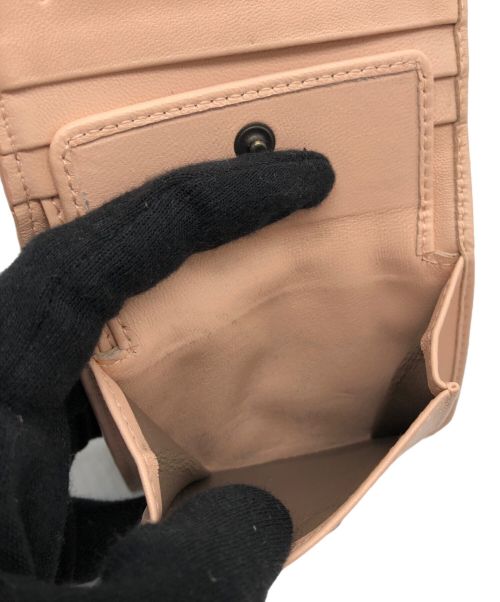 BOTTEGA VENETA（ボッテガベネタ）BOTTEGA VENETA (ボッテガベネタ) イントレチャート2つ折り財布 ピンクの古着・服飾アイテム