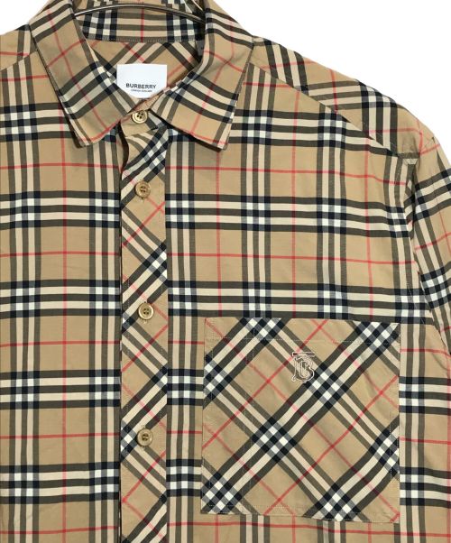 BURBERRY（バーバリー）BURBERRY (バーバリー) TBロゴノバチェックシャツ ベージュ サイズ:SIZE Mの古着・服飾アイテム