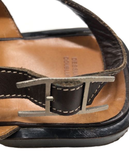 HERMES（エルメス）HERMES (エルメス) アンクルストラップレザーサンダル ブラウン サイズ:SIZE 40の古着・服飾アイテム