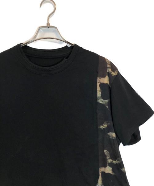 GROUND Y（グラウンドワイ）GROUND Y (グラウンドワイ) CAMOUFLAGE PATTERN SILKETTE/COTTON JERSEY MIXED T-SHIRT ブラック サイズ:SIZE 3の古着・服飾アイテム