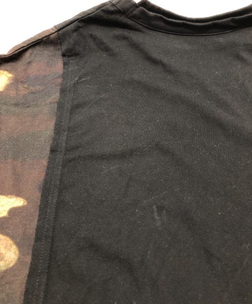 GROUND Y（グラウンドワイ）GROUND Y (グラウンドワイ) CAMOUFLAGE PATTERN SILKETTE/COTTON JERSEY MIXED T-SHIRT ブラック サイズ:SIZE 3の古着・服飾アイテム