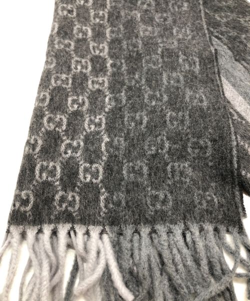 GUCCI（グッチ）GUCCI (グッチ) GGカシミヤマフラー グレーの古着・服飾アイテム