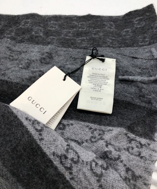 GUCCI（グッチ）GUCCI (グッチ) GGカシミヤマフラー グレーの古着・服飾アイテム