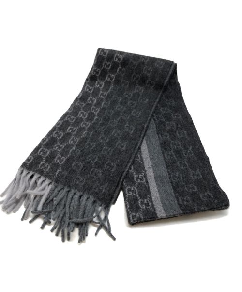 GUCCI（グッチ）GUCCI (グッチ) GGカシミヤマフラー グレーの古着・服飾アイテム