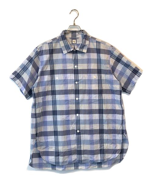 KAPTAIN SUNSHINE（キャプテンサンシャイン）KAPTAIN SUNSHINE (キャプテンサンシャイン) 半袖ワークシャツ ブルー サイズ:40の古着・服飾アイテム