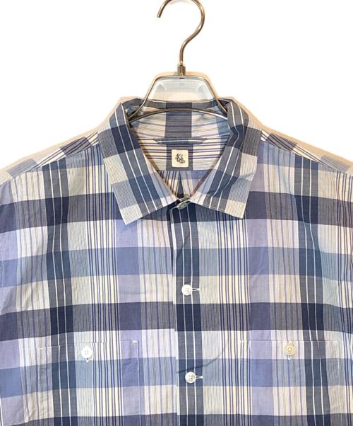 KAPTAIN SUNSHINE（キャプテンサンシャイン）KAPTAIN SUNSHINE (キャプテンサンシャイン) 半袖ワークシャツ ブルー サイズ:40の古着・服飾アイテム