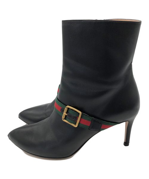 GUCCI（グッチ）GUCCI (グッチ) シェリーラインピンヒールブーツ ブラック サイズ:SIZE 37の古着・服飾アイテム