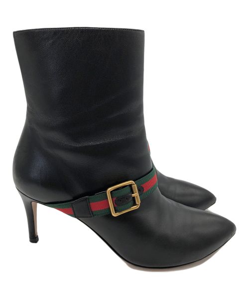 GUCCI（グッチ）GUCCI (グッチ) シェリーラインピンヒールブーツ ブラック サイズ:SIZE 37の古着・服飾アイテム