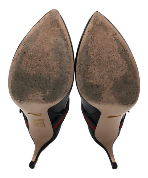 GUCCI（グッチ）GUCCI (グッチ) シェリーラインピンヒールブーツ ブラック サイズ:SIZE 37の古着・服飾アイテム