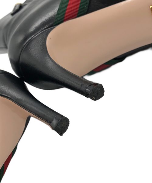 GUCCI（グッチ）GUCCI (グッチ) シェリーラインピンヒールブーツ ブラック サイズ:SIZE 37の古着・服飾アイテム