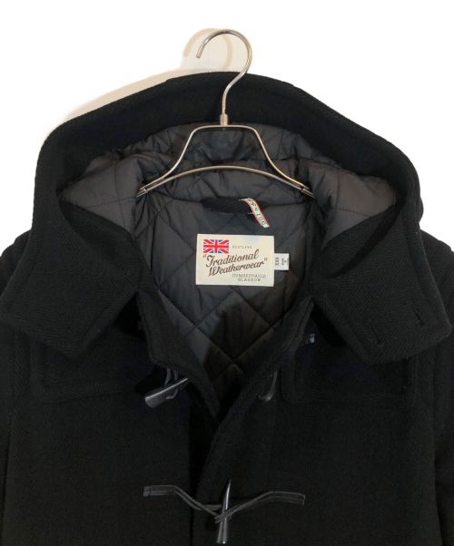 Traditional Weatherwear（トラディショナルウェザーウェア）Traditional Weatherwear (トラディショナルウェザーウェア) ヘリンボーン ダッフル ロングコート ブラック サイズ:SIZE XXSの古着・服飾アイテム