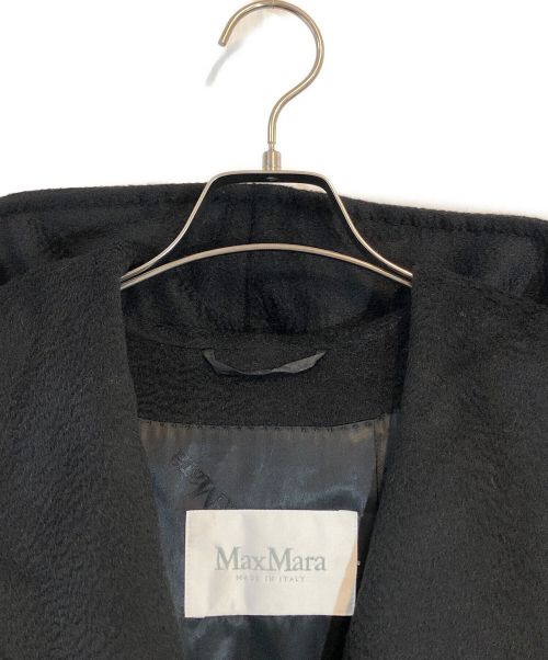 MaxMara（マックスマーラ）MaxMara (マックスマーラ) RIALTO リアルト キャメル100％ フーデッドコート ブラック サイズ:SIZE 40の古着・服飾アイテム