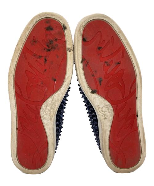 Christian Louboutin（クリスチャン・ルブタン）Christian Louboutin (クリスチャン・ルブタン) スタッズスリッポン ネイビー サイズ:39の古着・服飾アイテム