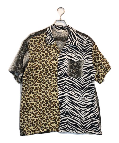 Star OF HOLLYWOOD（スターオブハリウッド）Star OF HOLLYWOOD (スターオブハリウッド) BEAMS (ビームス) 別注アニマルクレイジーシャツ ベージュ サイズ:Lの古着・服飾アイテム