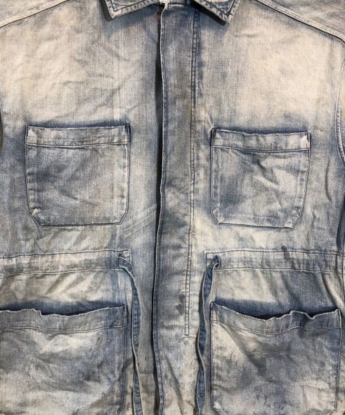 ANCELLM（アンセルム）ANCELLM (アンセルム) AGING DENIM SHIRT JACKET ブルー サイズ:SIZE 1の古着・服飾アイテム
