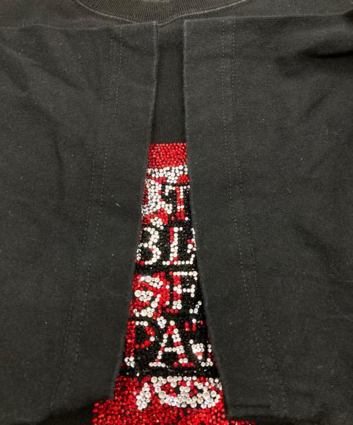 THE BLACK EYE PATCH（ブラックアイパッチ）THE BLACK EYE PATCH (ブラックアイパッチ) ラインストーンカットソー ブラック サイズ:XLの古着・服飾アイテム