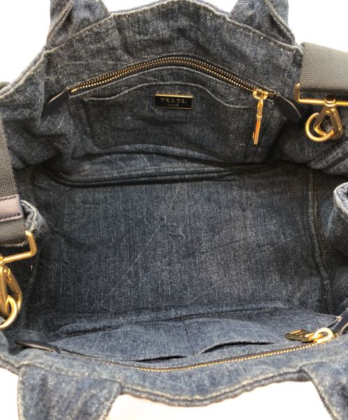 PRADA（プラダ）PRADA (プラダ) カナパ2WAYデニムバッグ ブルー サイズ:下記参照の古着・服飾アイテム