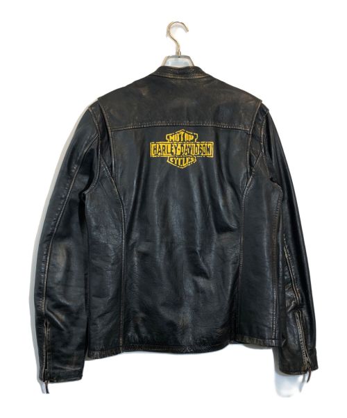 HARLEY-DAVIDSON（ハーレーダビッドソン）HARLEY-DAVIDSON (ハーレーダビッドソン) 加工シングルライダースジャケット ブラック サイズ:Mの古着・服飾アイテム