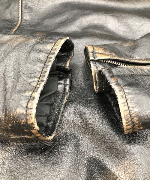 HARLEY-DAVIDSON（ハーレーダビッドソン）HARLEY-DAVIDSON (ハーレーダビッドソン) 加工シングルライダースジャケット ブラック サイズ:Mの古着・服飾アイテム