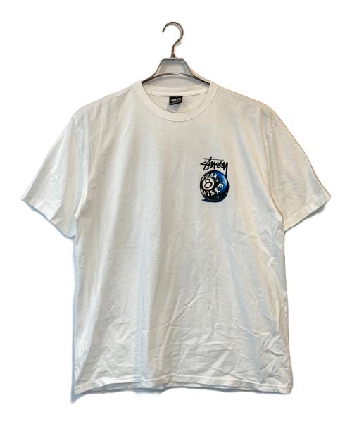stussy（ステューシー）stussy (ステューシー) BORN X RAISED (ボーン レイズド) 8 BALL TEE ホワイト サイズ:XLの古着・服飾アイテム