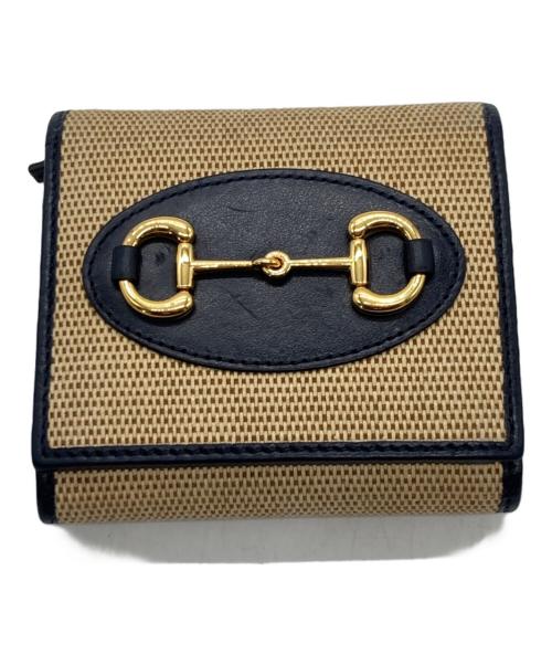 GUCCI（グッチ）GUCCI (グッチ) ホースビット2つ折り財布 ベージュ サイズ:下記参照の古着・服飾アイテム