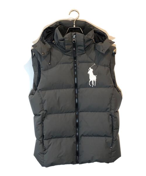 POLO RALPH LAUREN（ポロ・ラルフローレン）POLO RALPH LAUREN (ポロ・ラルフローレン) ビックポニー刺繍ダウンベスト グレー サイズ:Sの古着・服飾アイテム