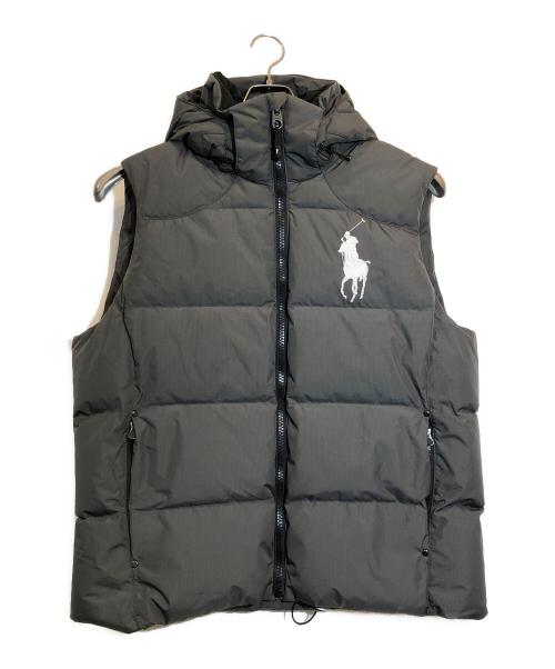 POLO RALPH LAUREN（ポロ・ラルフローレン）POLO RALPH LAUREN (ポロ・ラルフローレン) ビックポニー刺繍ダウンベスト グレー サイズ:XLの古着・服飾アイテム