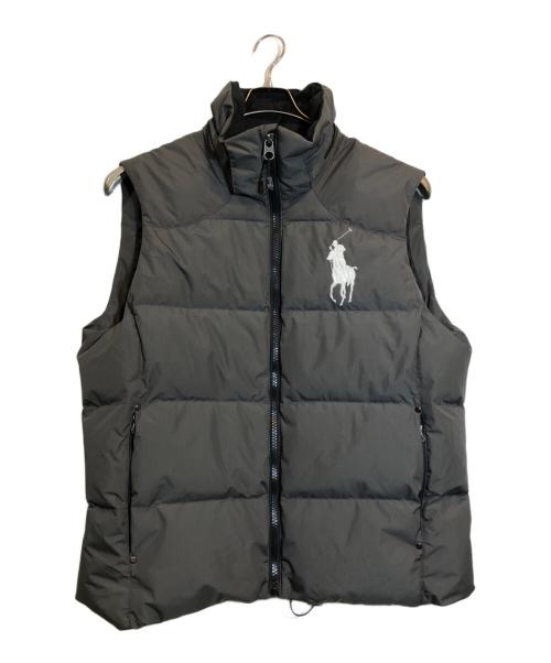 POLO RALPH LAUREN（ポロ・ラルフローレン）POLO RALPH LAUREN (ポロ・ラルフローレン) ビックポニー刺繍ダウンベスト グレー サイズ:XLの古着・服飾アイテム