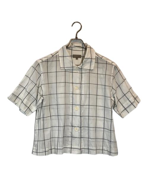 MARGARET HOWELL（マーガレットハウエル）MARGARET HOWELL (マーガレットハウエル) WINDOWPANE CHECK COTTON LINEN ホワイト サイズ:SIZE 4の古着・服飾アイテム