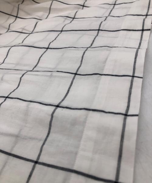 MARGARET HOWELL（マーガレットハウエル）MARGARET HOWELL (マーガレットハウエル) WINDOWPANE CHECK COTTON LINEN ホワイト サイズ:SIZE 4の古着・服飾アイテム