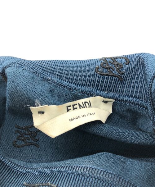 FENDI（フェンディ）FENDI (フェンディ) ロゴハイネックニット ネイビー サイズ:36の古着・服飾アイテム