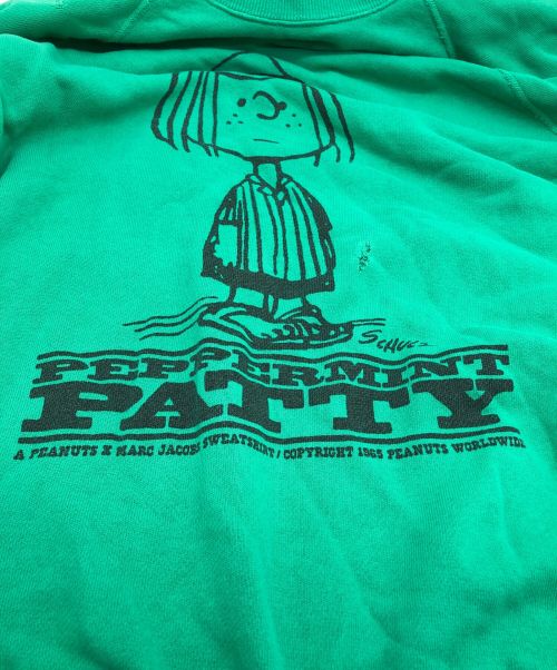 MARC JACOBS（マークジェイコブズ）MARC JACOBS (マークジェイコブス) PEANUTS (ピーナッツ) ラグランスウェット グリーン サイズ:Sの古着・服飾アイテム