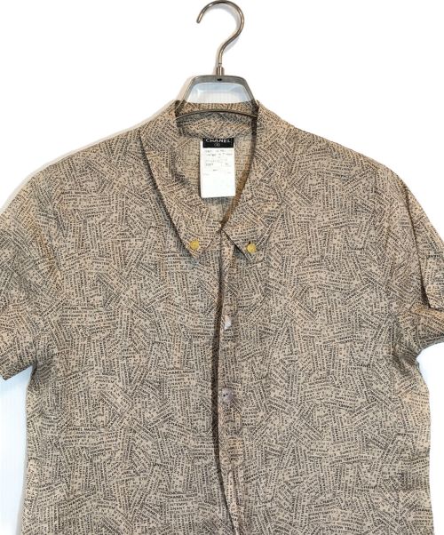 CHANEL（シャネル）CHANEL (シャネル) ラミーニュースペーパーシャツワンピース ベージュ サイズ:42の古着・服飾アイテム