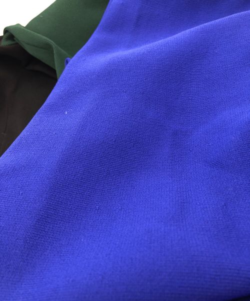 UN3D.（アンスリード）UN3D. (アンスリード) ウェーブラインミックスニットワンピース ブラック×ブルー サイズ:36の古着・服飾アイテム