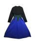 UN3D. (アンスリード) ウェーブラインミックスニットワンピース ブラック×ブルー サイズ:36：8000円