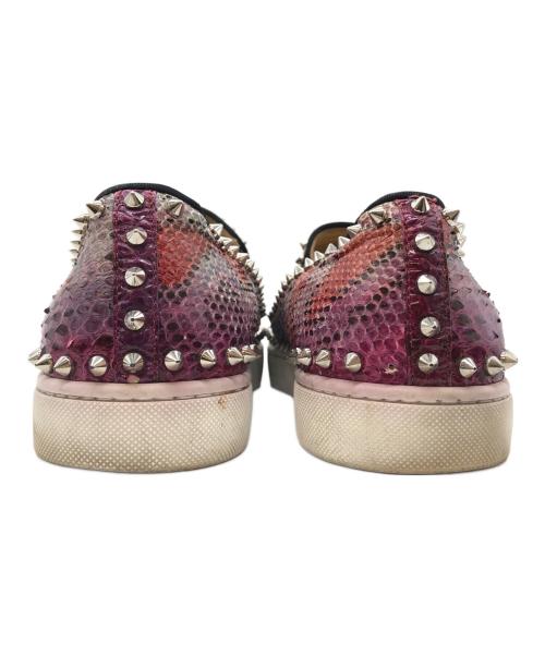 Christian Louboutin（クリスチャン・ルブタン）Christian Louboutin (クリスチャン・ルブタン) スタッズスリッポン ブラウン サイズ:43の古着・服飾アイテム