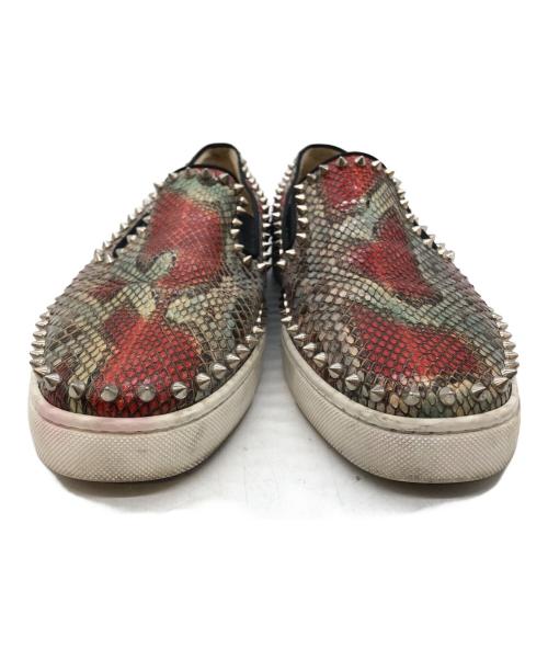 Christian Louboutin（クリスチャン・ルブタン）Christian Louboutin (クリスチャン・ルブタン) スタッズスリッポン ブラウン サイズ:43の古着・服飾アイテム