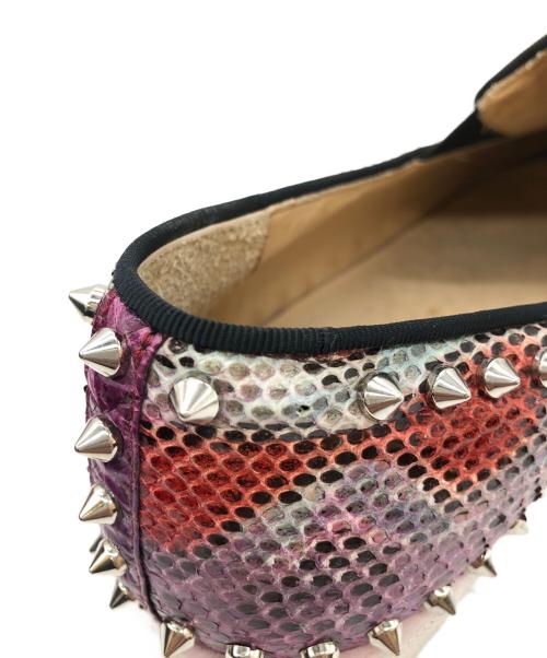 Christian Louboutin（クリスチャン・ルブタン）Christian Louboutin (クリスチャン・ルブタン) スタッズスリッポン ブラウン サイズ:43の古着・服飾アイテム