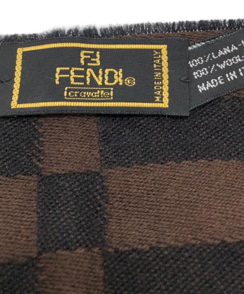 FENDI（フェンディ）FENDI (フェンディ) ロゴマフラー ブラウン サイズ:下記参照の古着・服飾アイテム